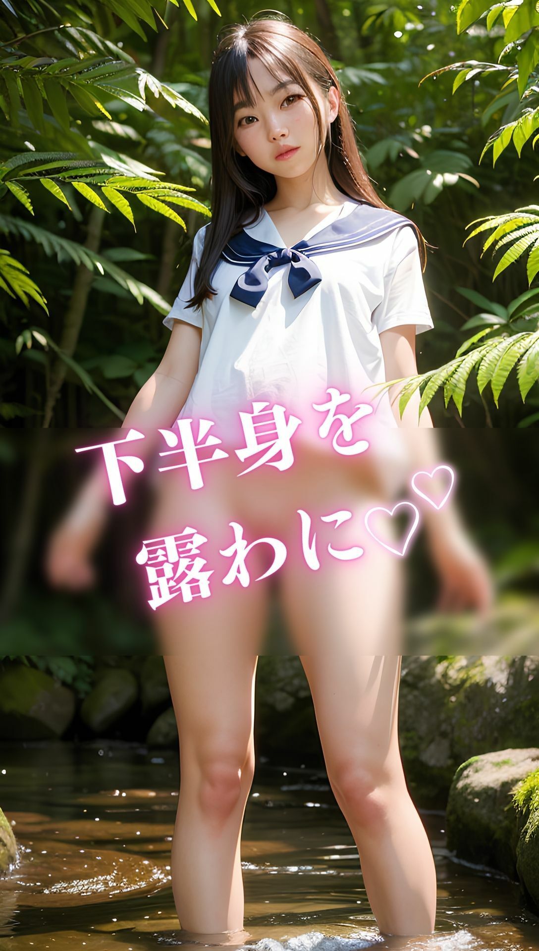 制服女子がオマ〇コ見せつけてくるので、ぶっかけてあげた。 サンプル2ページ目