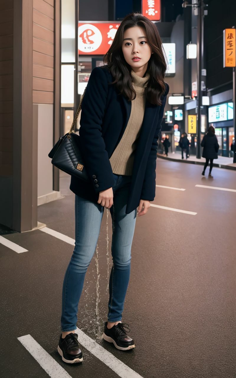 AIおもらし美女〜夜の繁華街編〜 サンプル6ページ目