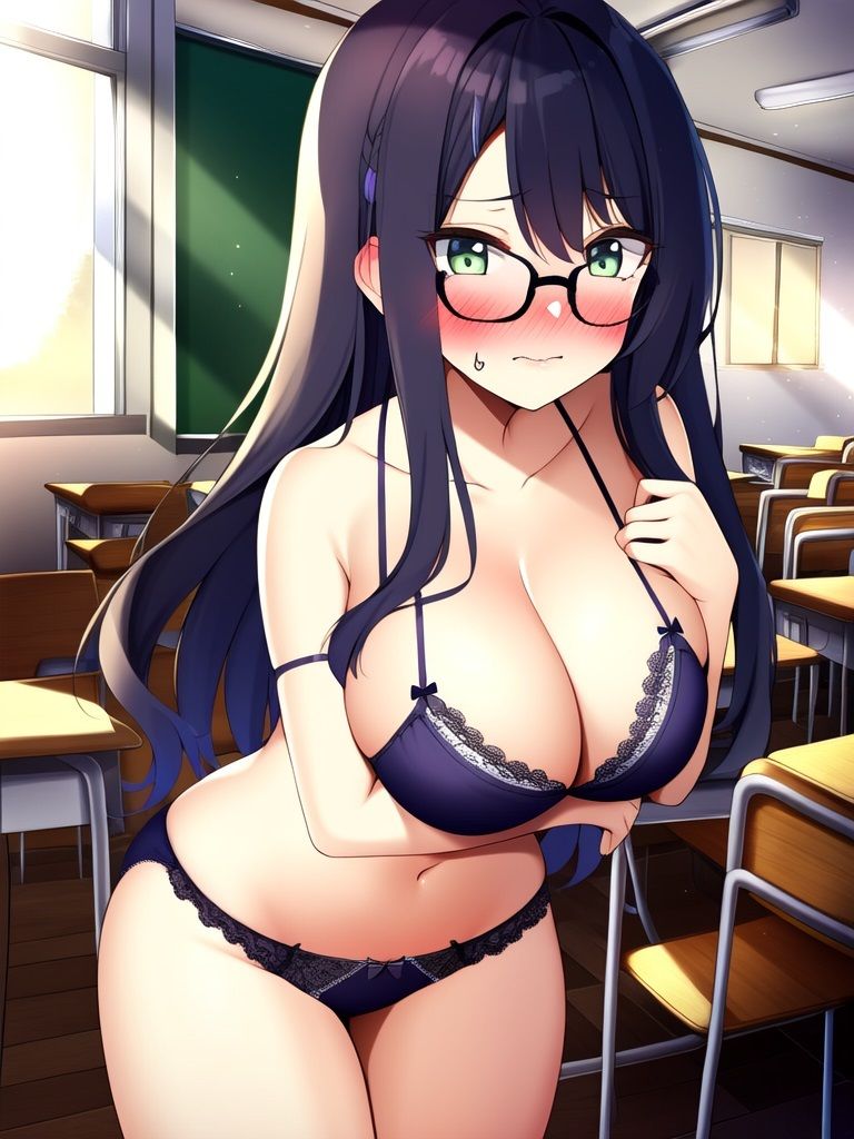 教室で裸にされた生徒＆先生のAIイラスト集 サンプル2ページ目
