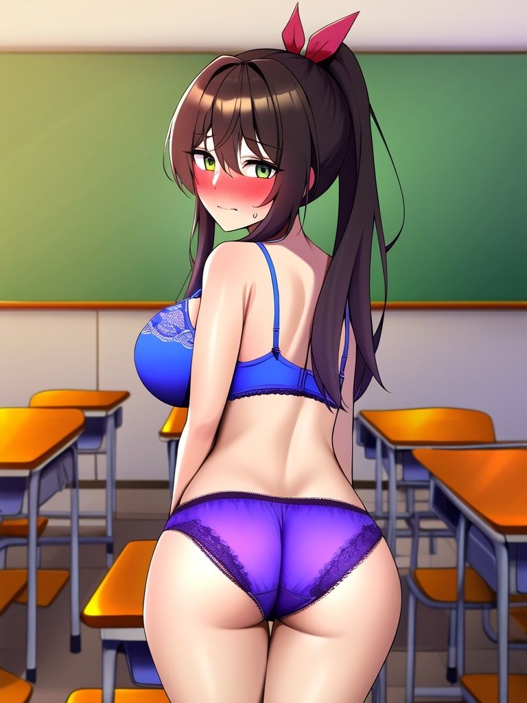 教室で裸にされた生徒＆先生のAIイラスト集 サンプル4ページ目