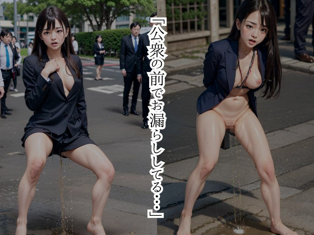 公衆の面前でお漏らしするOL サンプル2ページ目
