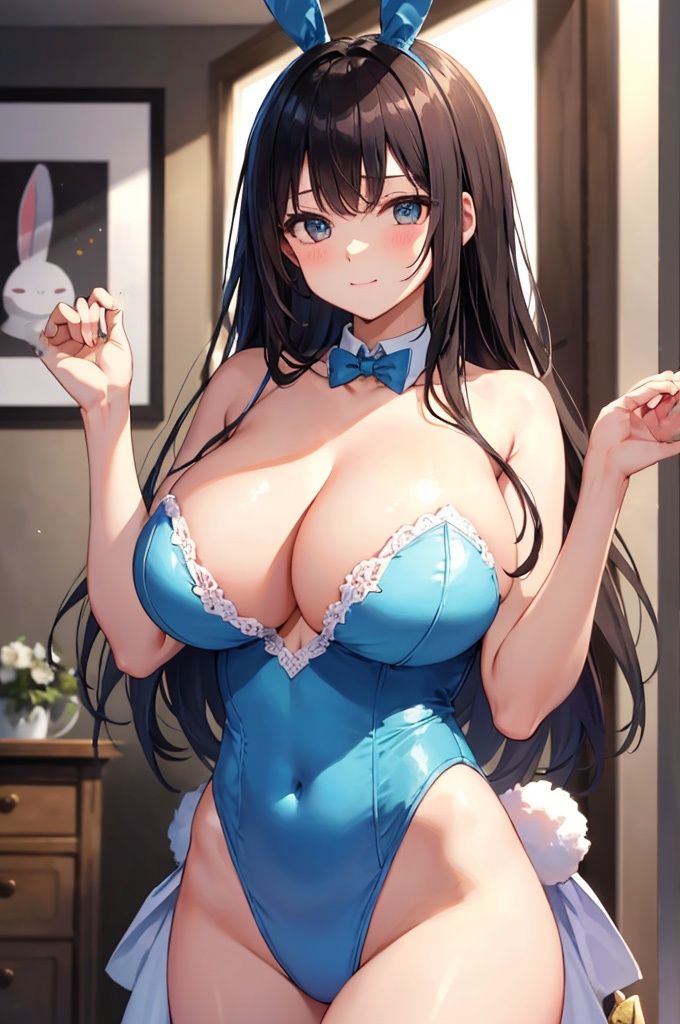バニーガール巨乳美女【妄想イラスト美女図鑑vol.33】 サンプル4ページ目