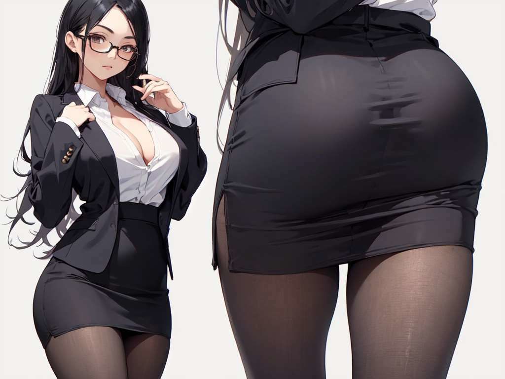 【総枚数279枚】眼鏡×黒タイツ×OL詰め合わせコレクション【うごイラ4枚付】 サンプル2ページ目