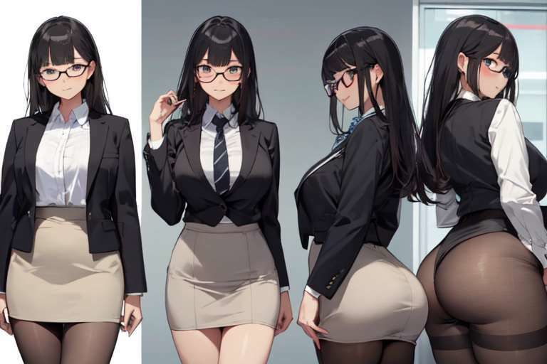 【総枚数279枚】眼鏡×黒タイツ×OL詰め合わせコレクション【うごイラ4枚付】 サンプル6ページ目