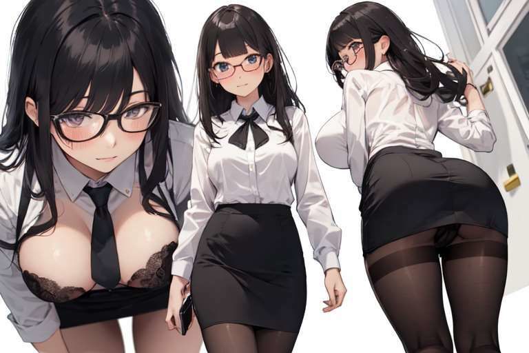 【総枚数279枚】眼鏡×黒タイツ×OL詰め合わせコレクション【うごイラ4枚付】 サンプル8ページ目