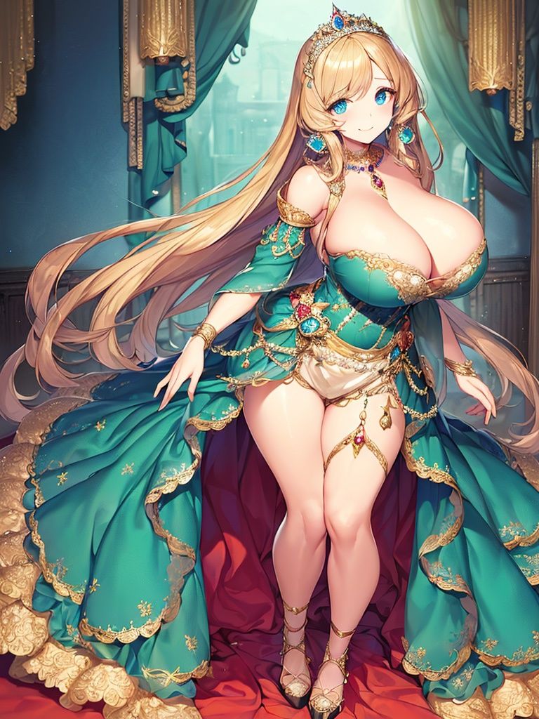 巨乳ドレス美女【妄想イラスト美女図鑑vol.36】 サンプル1ページ目