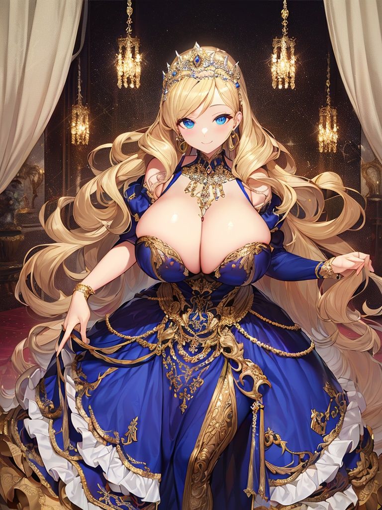 巨乳ドレス美女【妄想イラスト美女図鑑vol.36】 サンプル2ページ目