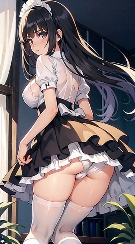 メイドパンチラ美女【妄想イラスト美女図鑑vol.38】 サンプル3ページ目