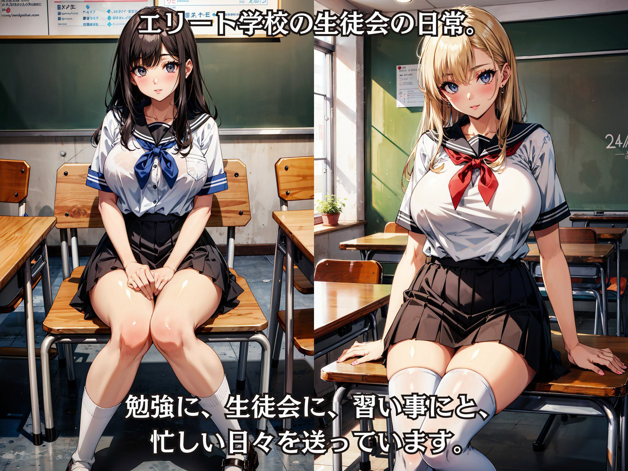 性処理ご奉仕部のJ○達〜生徒会は学校中の肉便器 サンプル2ページ目