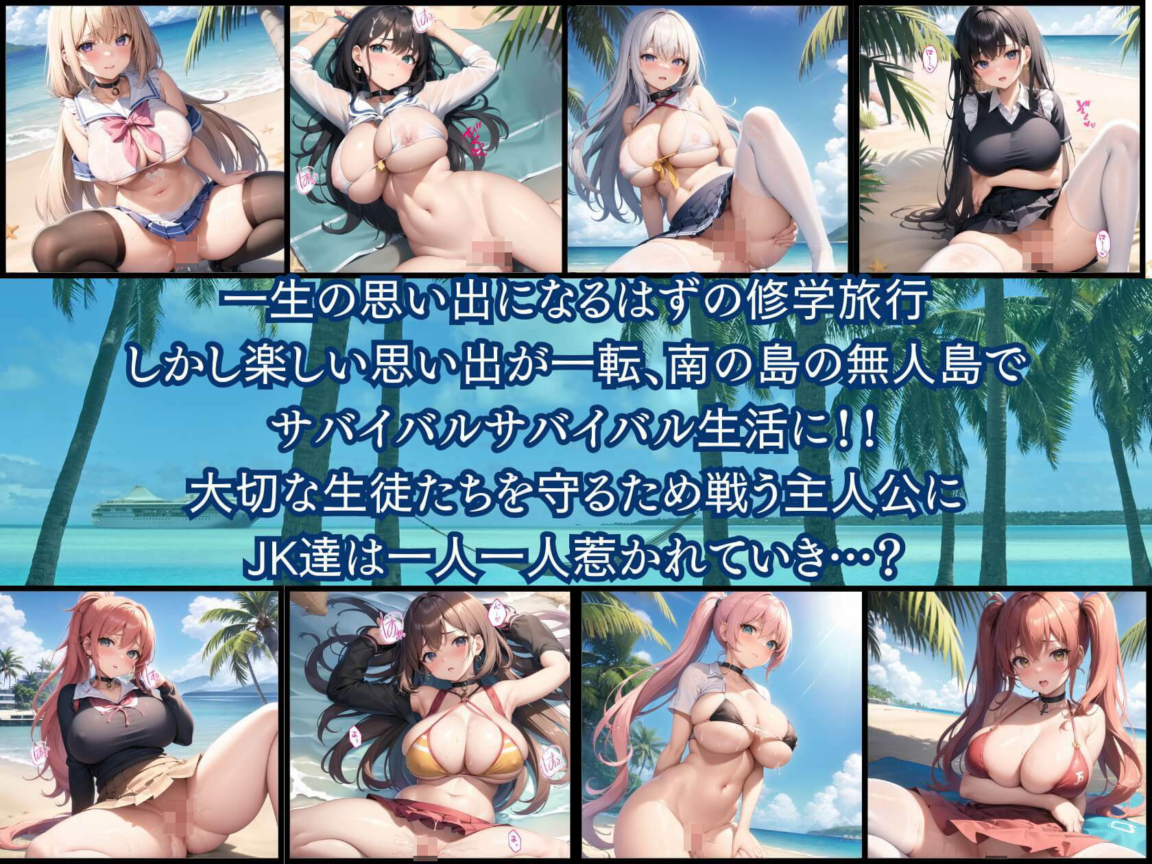 美少女漂流記〜無人島でJK達と中出しエッチ性活〜 サンプル1ページ目