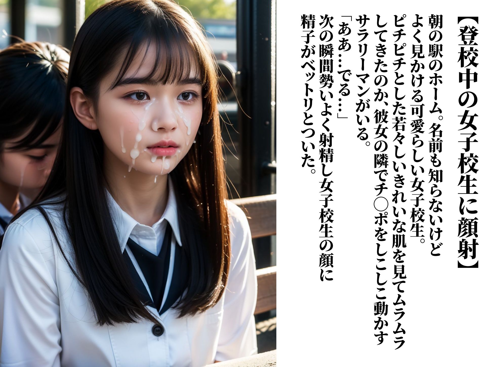 女子校生にムラムラしたらいつでも顔射して良い世界 サンプル1ページ目