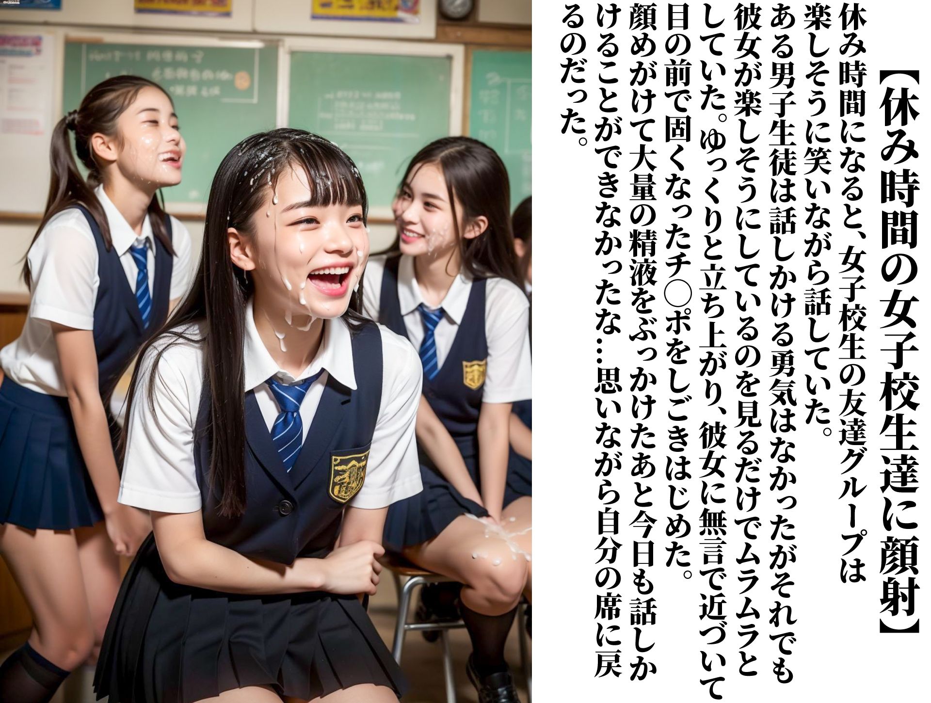 女子校生にムラムラしたらいつでも顔射して良い世界 サンプル6ページ目