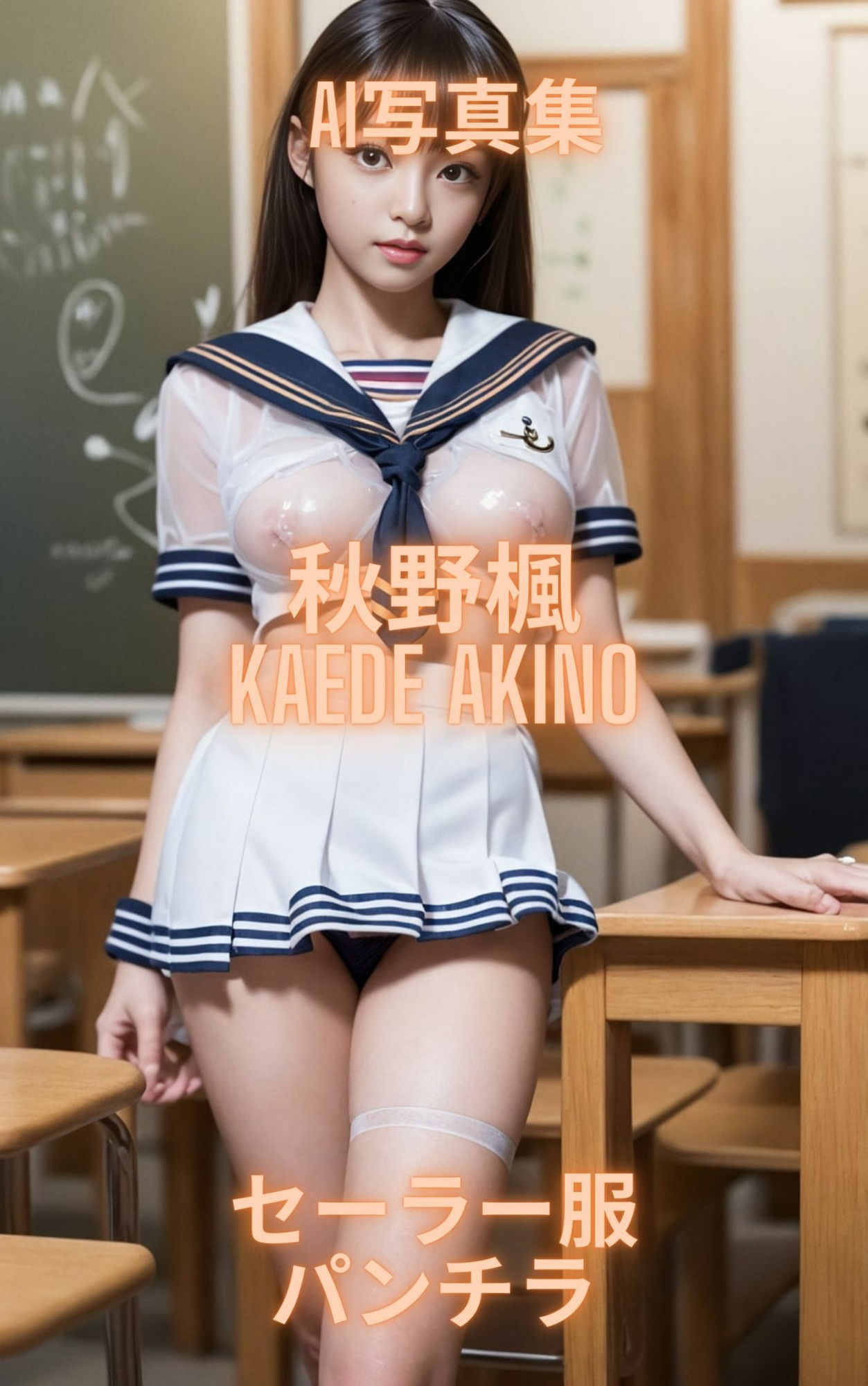 AI写真集 秋野楓 Kaede Akino セーラー服パンチラ サンプル3ページ目