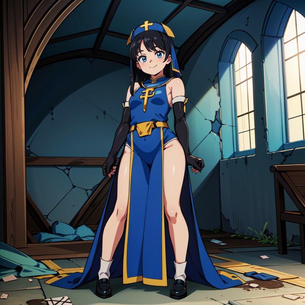黒髪プリーストちゃん立ち絵CG サンプル1ページ目