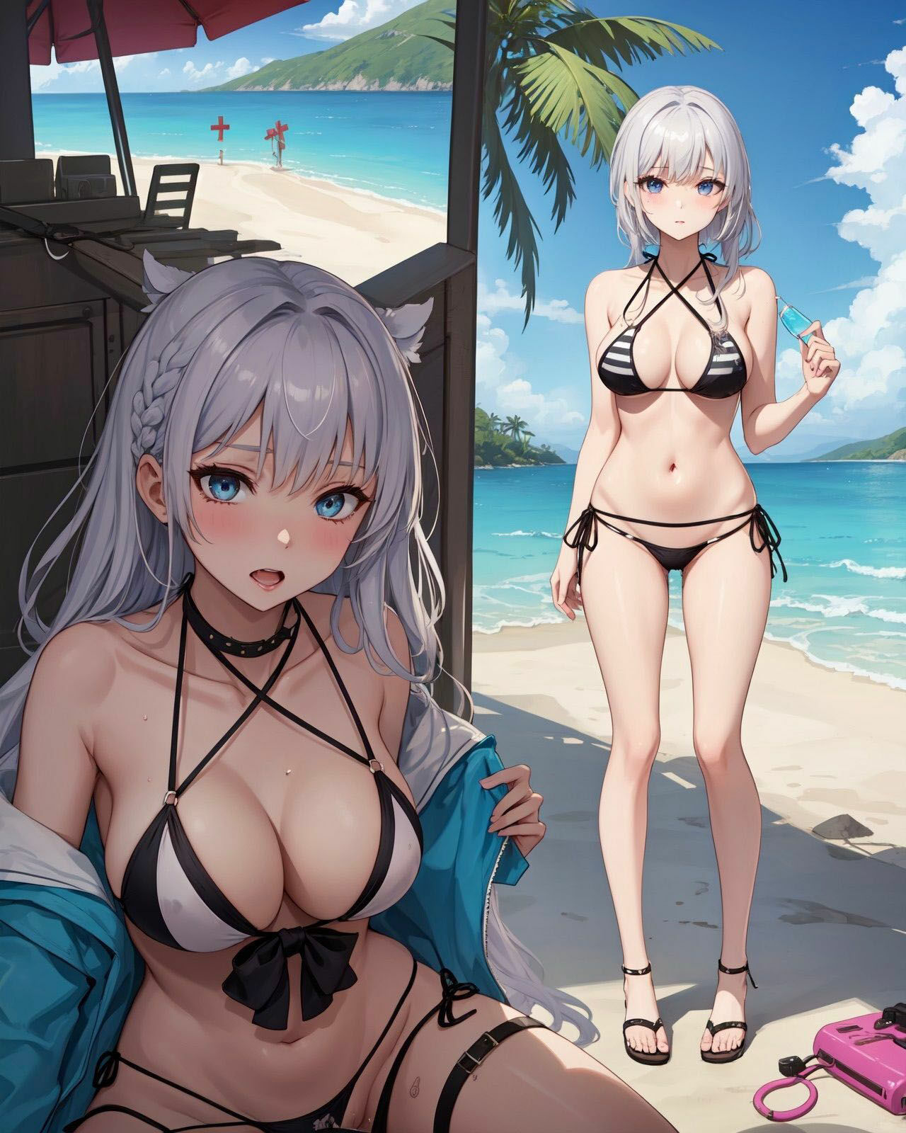 ビキニ美女に気に入られて日陰でマッサージされた件 vol.1 サンプル2ページ目