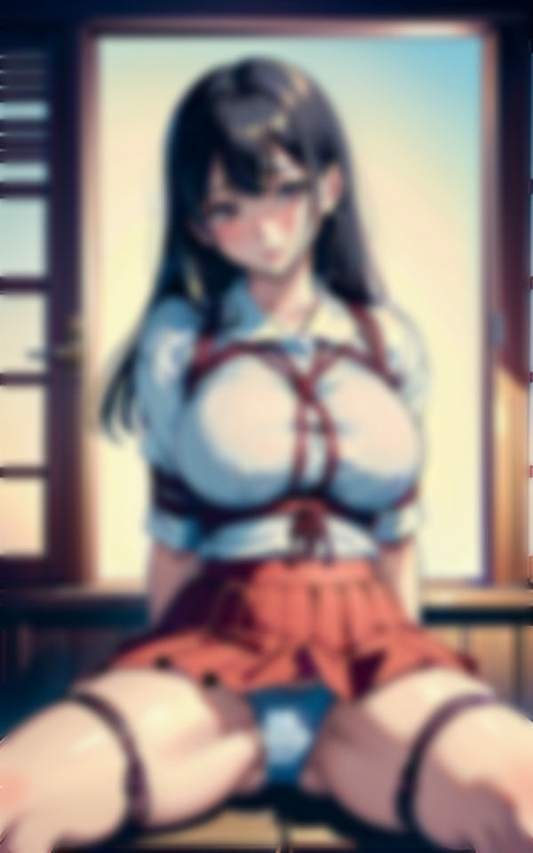 制服着衣で縛られる巨乳美少女のパンツが濡れてきて.... サンプル3ページ目