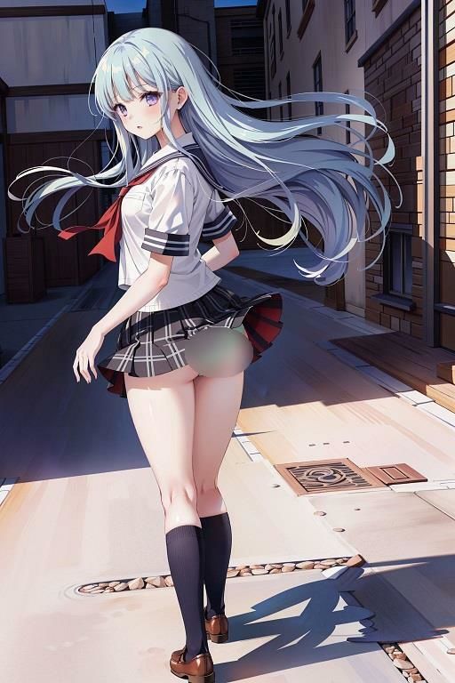 制服女子の風チラ サンプル3ページ目