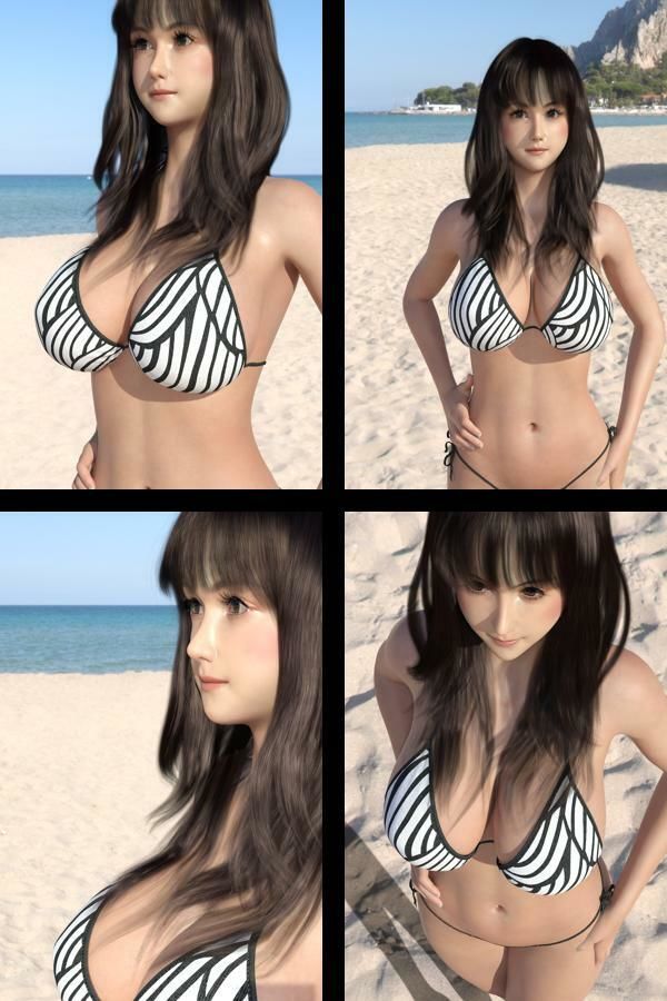 【＋100】『理想の彼女を3DCGで作ります』から生まれたバーチャルアイドル「本藤まな（ほんどうまな）」のグラドル撮影風写真集:Gradol_01 サンプル1ページ目