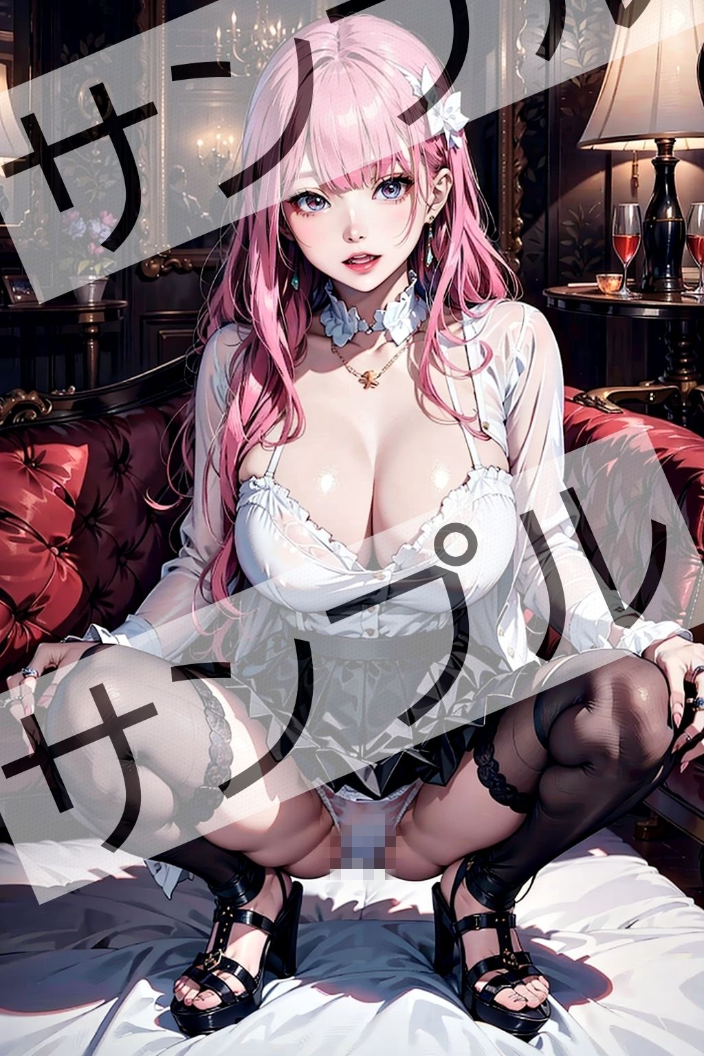しゃがみパンチラとマ●チラ - Crouching panty shot - サンプル8ページ目