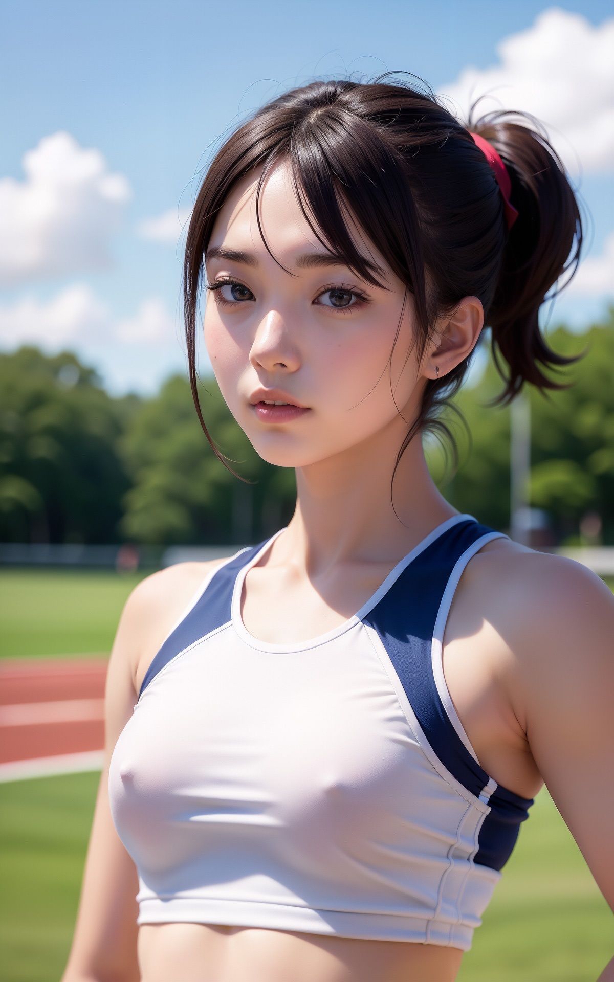 陸上女子の健康的肉体美を激写してみた！ AI生成ヌードグラビアCG集 サンプル2ページ目