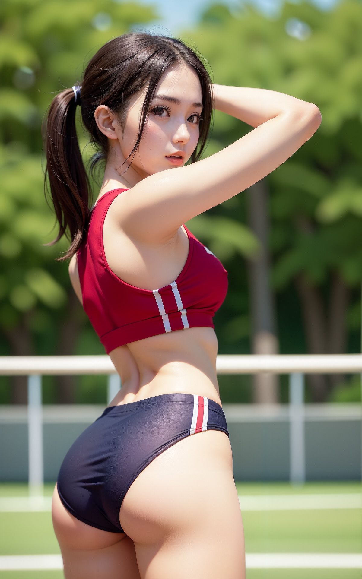 陸上女子の健康的肉体美を激写してみた！ AI生成ヌードグラビアCG集 サンプル9ページ目