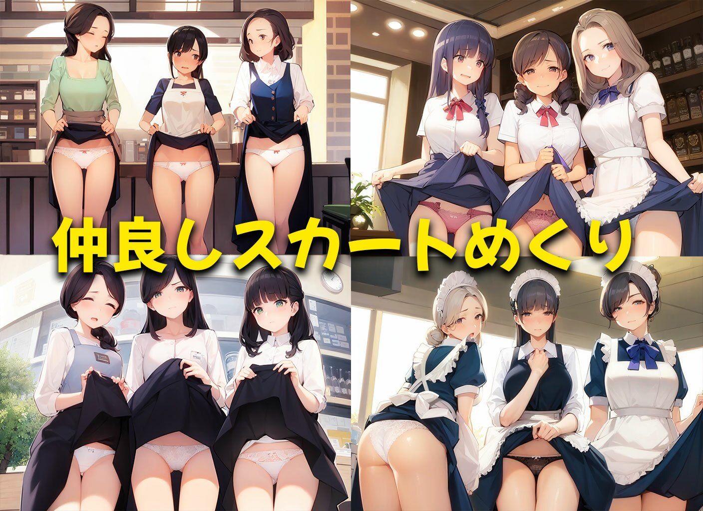 【喫茶パンティ】下着を見せることが入店のご挨拶と勘違いしてしまった店員さん達 サンプル5ページ目
