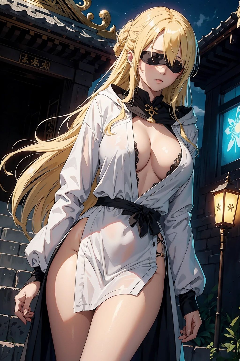巨乳目隠し美女【妄想イラスト美女図鑑vol.41】 サンプル1ページ目