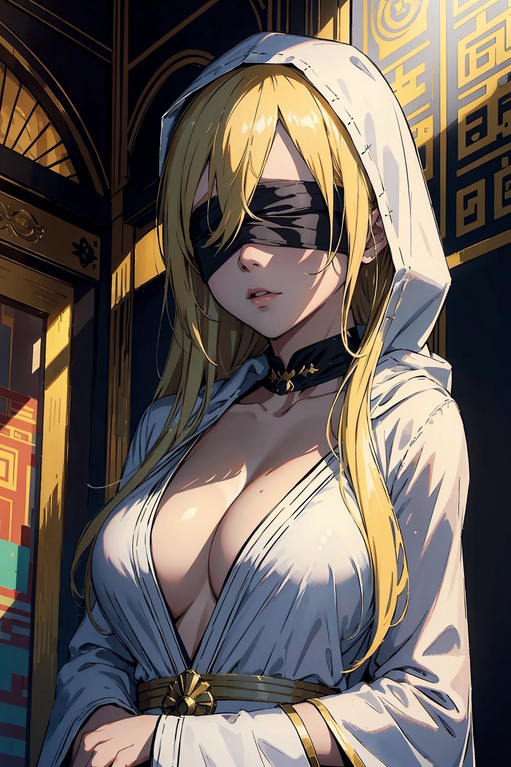 巨乳目隠し美女【妄想イラスト美女図鑑vol.41】 サンプル4ページ目