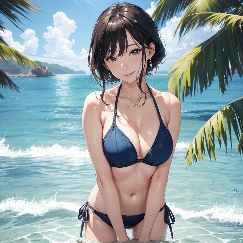 美人お姉さんの海とビーチとオナニー サンプル1ページ目