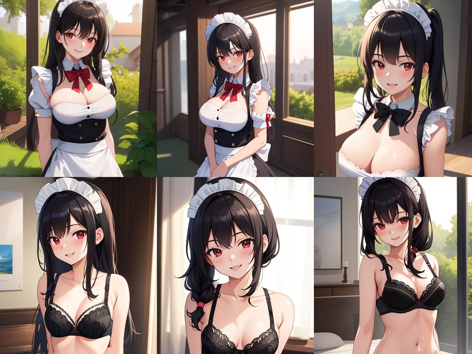 黒髪メイドが中出しセックスで孕みボテ腹になるまで サンプル1ページ目