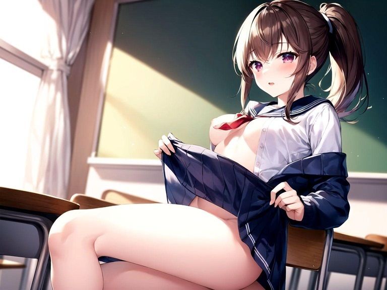 ノーパンノーブラ・露出学園の日常 冬服セーラー 編 サンプル9ページ目