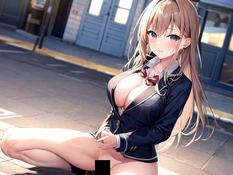 ノーパンノーブラ・露出学園の日常 冬服ブレザー 編 サンプル1ページ目