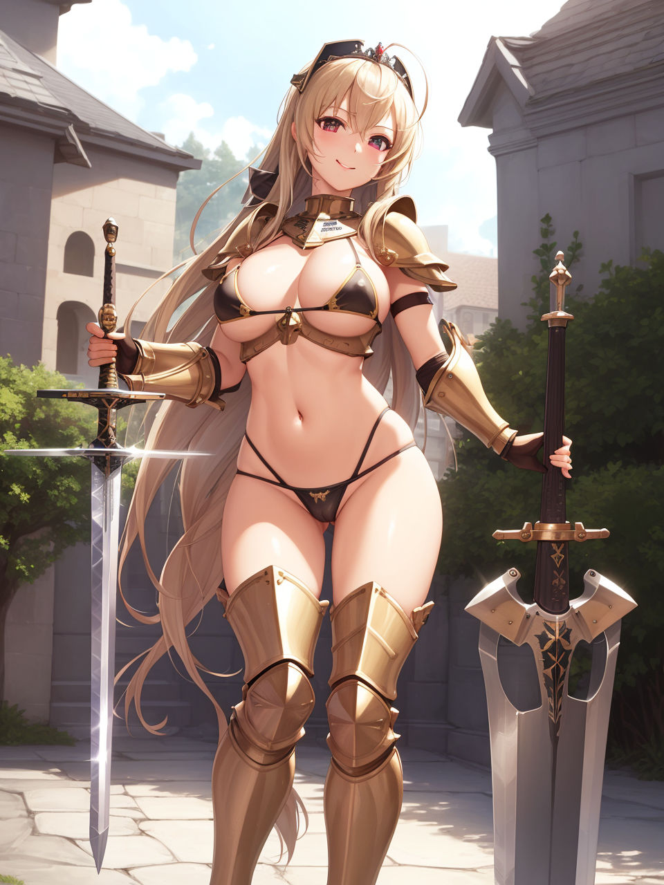 ビキニアーマーをまとった美少女〜AIイラスト集〜 サンプル2ページ目