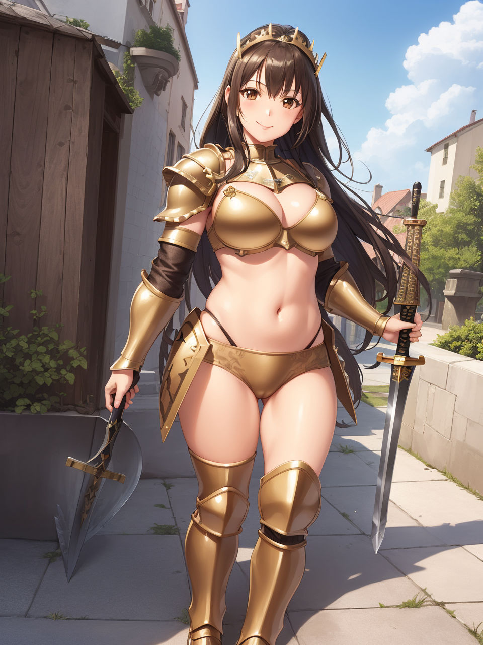 ビキニアーマーをまとった美少女〜AIイラスト集〜 サンプル4ページ目