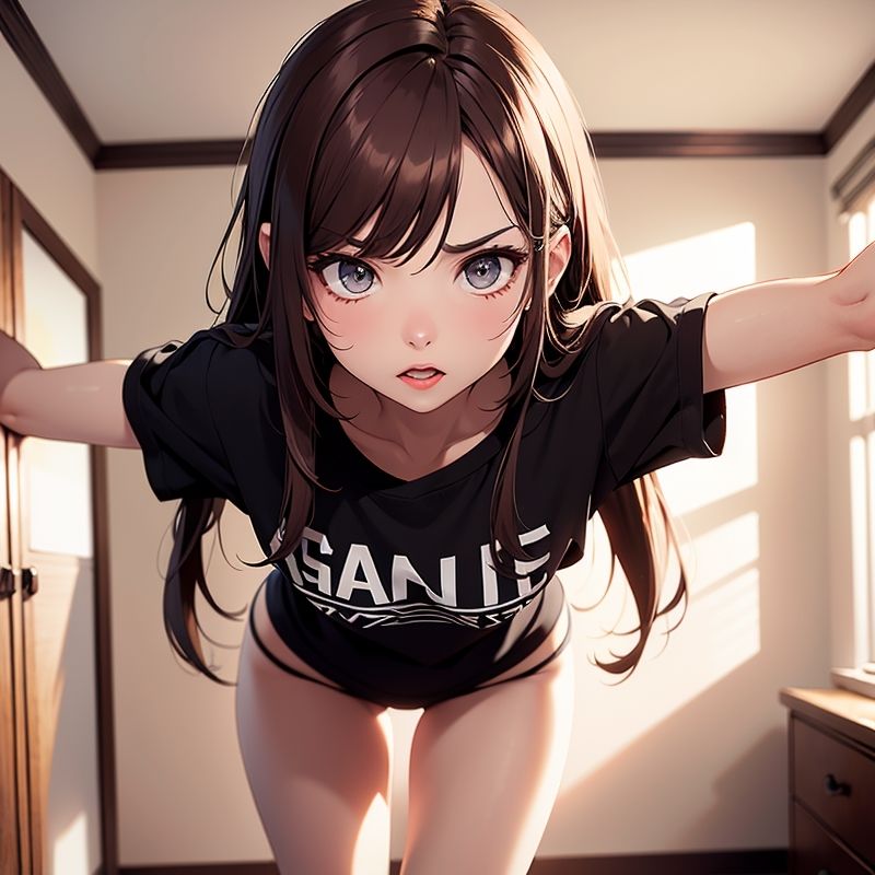 Tシャツとパンティ姿で家にいる不機嫌な妹 サンプル1ページ目