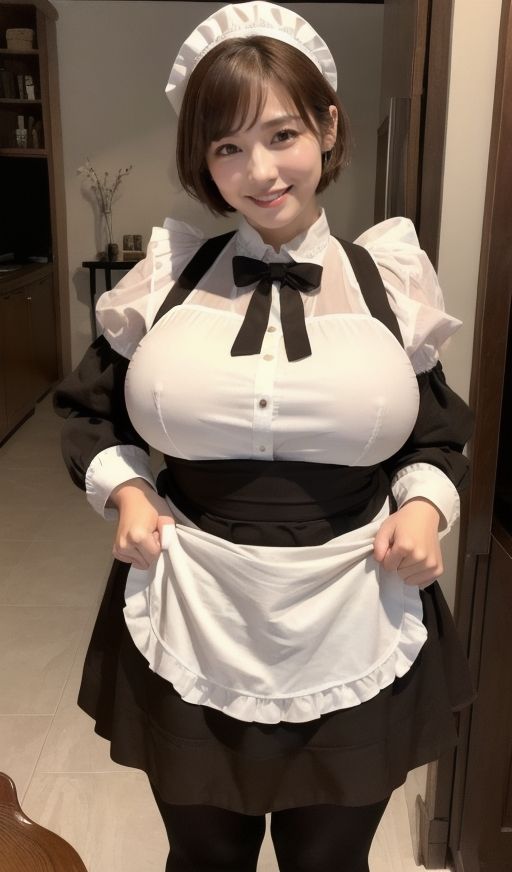デカ乳むちメイドさんから目が離せなくて困ってます。 サンプル4ページ目