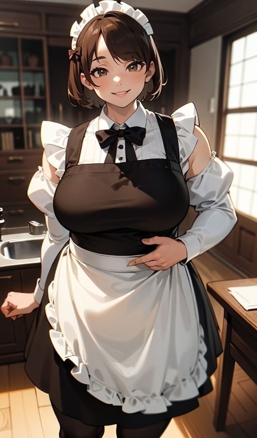 デカ乳むちメイドさんから目が離せなくて困ってます。 サンプル5ページ目