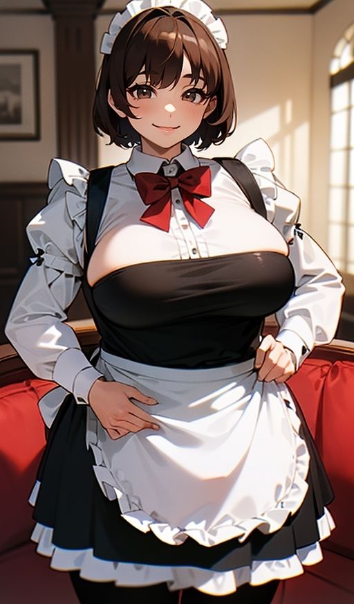 デカ乳むちメイドさんから目が離せなくて困ってます。 サンプル7ページ目
