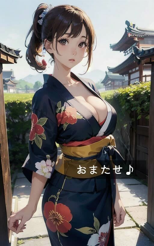 『浴衣美人』幼馴染と二人きり神社デート〜AIエロティックイラスト集〜（全188ページ） サンプル1ページ目