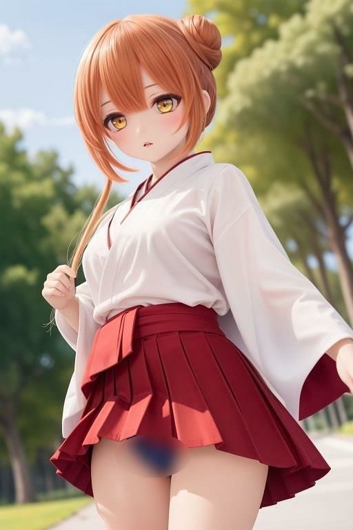 巫女のローアングルパンチラ サンプル2ページ目