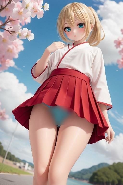 巫女のローアングルパンチラ サンプル3ページ目