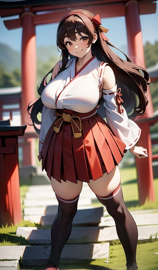 デカ乳むち巫女さんの神をも恐れぬ絶対領域！ サンプル5ページ目