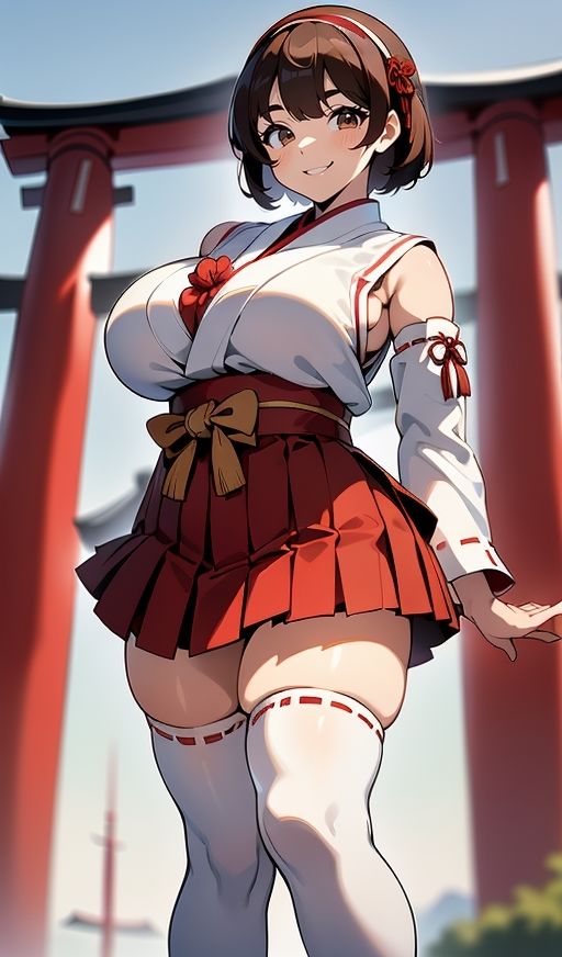 デカ乳むち巫女さんの神をも恐れぬ絶対領域！ サンプル7ページ目