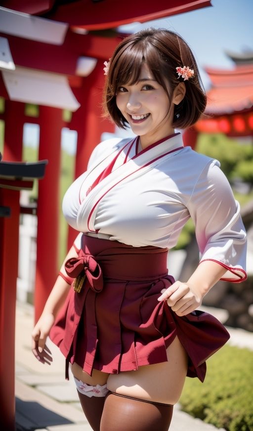 デカ乳むち巫女さんの神をも恐れぬ絶対領域！ サンプル10ページ目