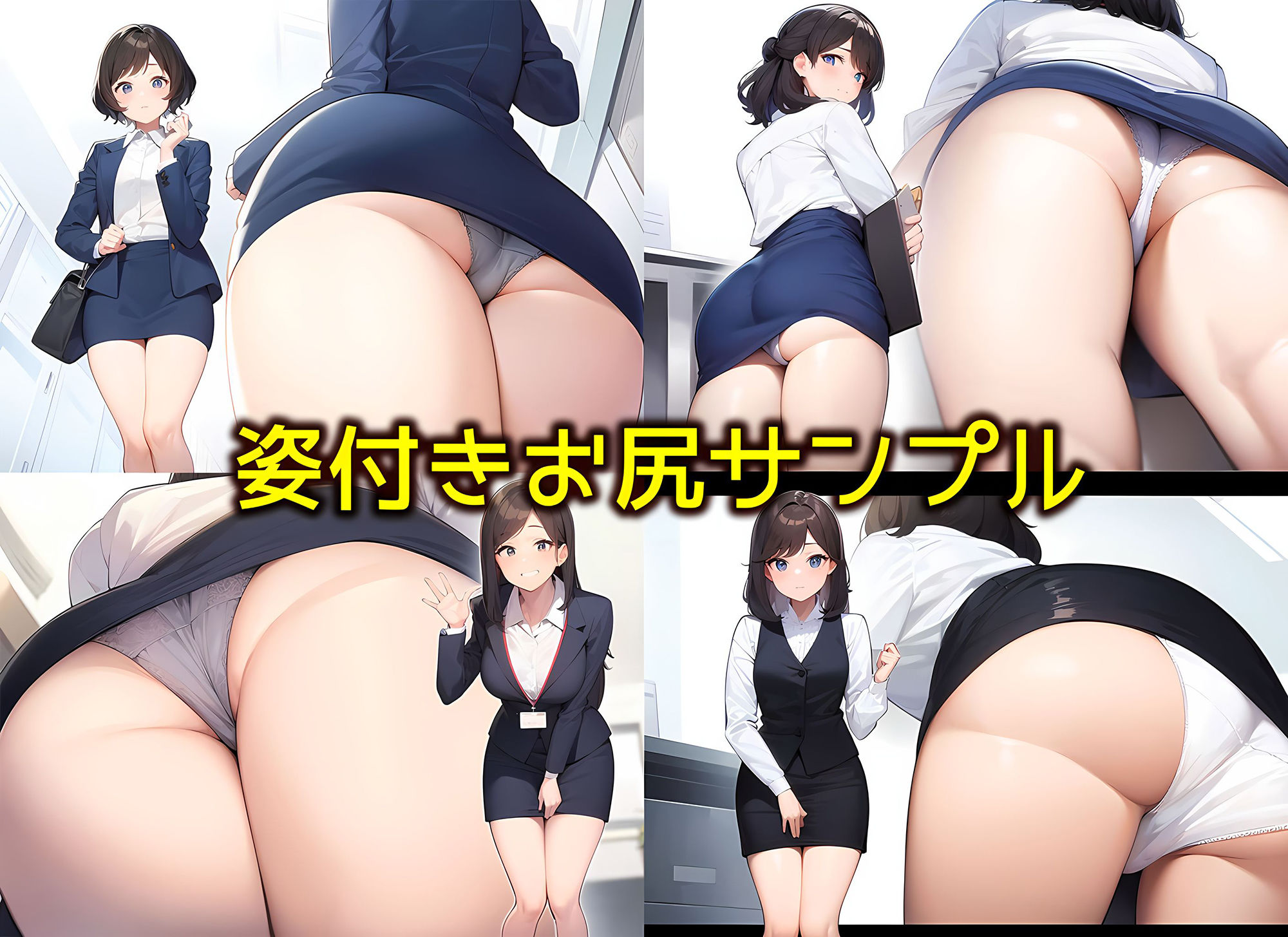【絶対的お尻女子】四つん這いパンチラが好きなオフィスレディたち サンプル1ページ目