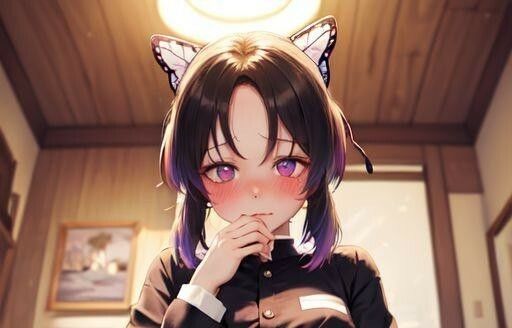 鬼滅の◯ 胡蝶し◯ぶみたいな女の子 サンプル2ページ目