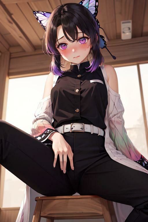 鬼滅の◯ 胡蝶し◯ぶみたいな女の子 サンプル3ページ目