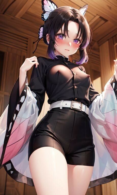 鬼滅の◯ 胡蝶し◯ぶみたいな女の子 サンプル6ページ目