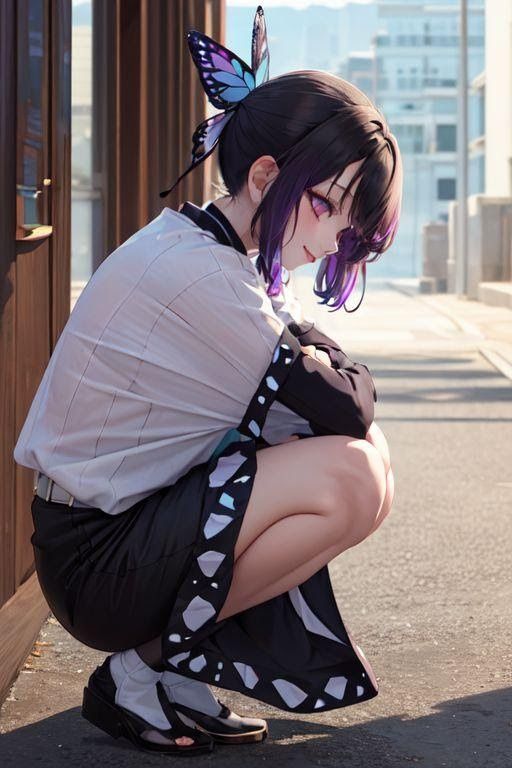鬼滅の◯ 胡蝶し◯ぶみたいな女の子 サンプル7ページ目