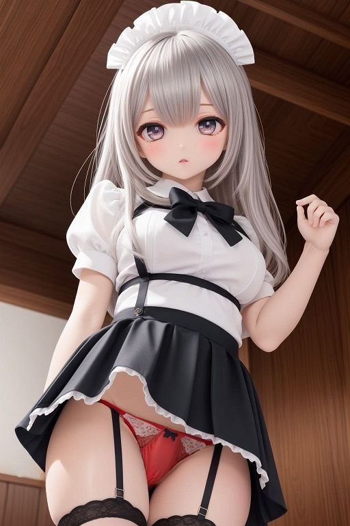 メイドのローアングルパンチラ サンプル1ページ目